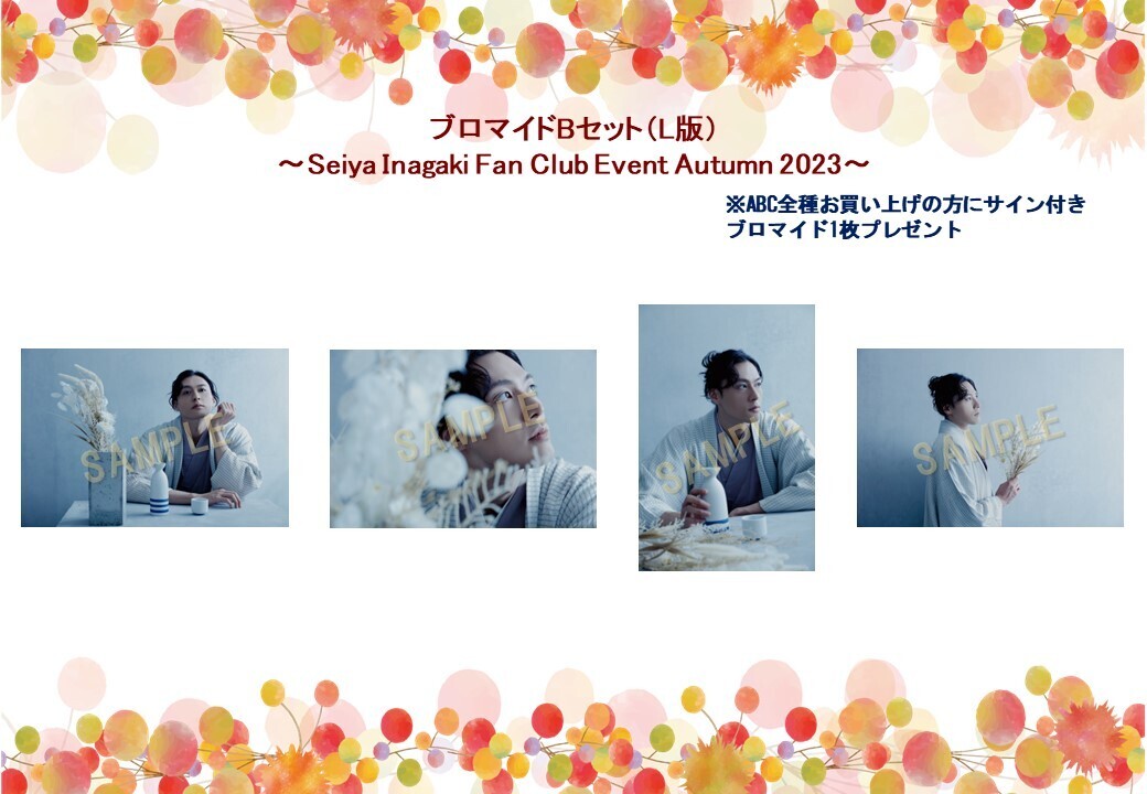 ブロマイドBセット(Seiya Inagaki Fanclub Event～Autumn 2023～)